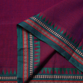 Purple - thread border dharwad cotton fabric 16