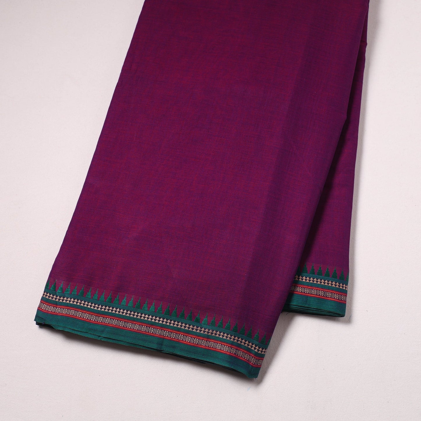 Purple - thread border dharwad cotton fabric 16