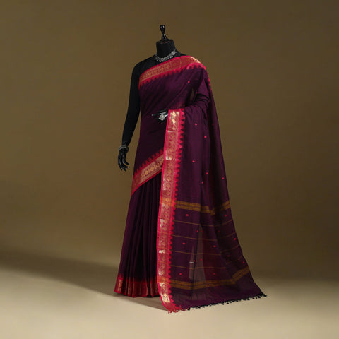 Thread buti cotton kanchipuram saree with border 05