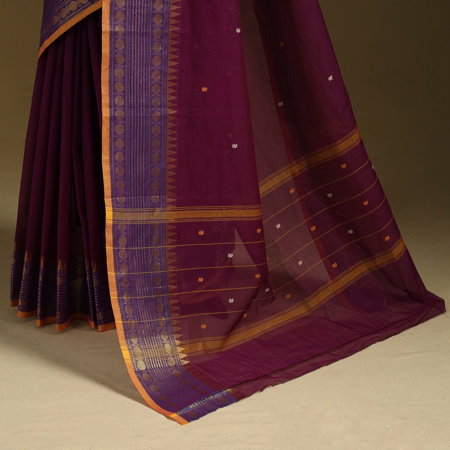 Thread buti cotton kanchipuram saree with border 37
