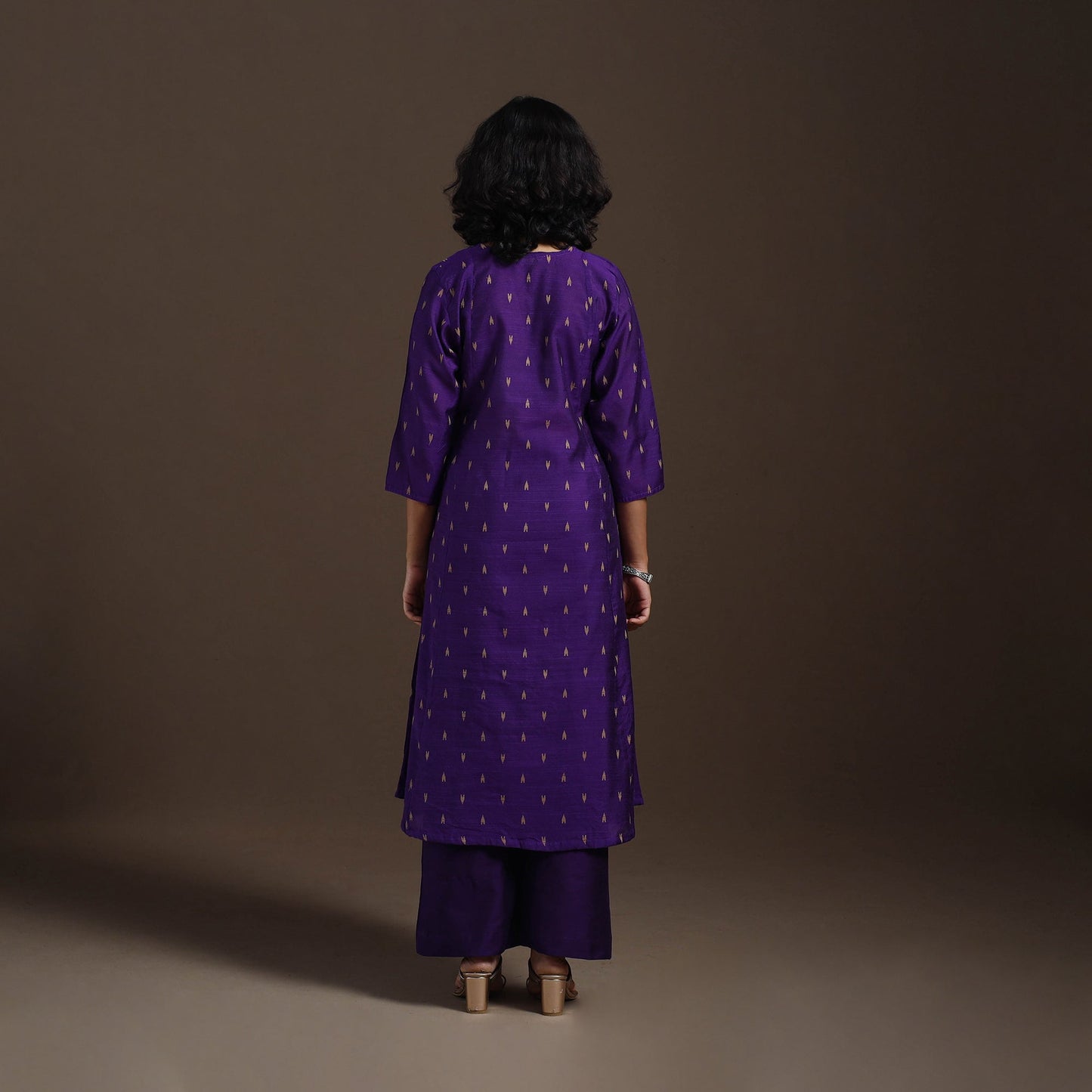 Purple Thread Buti A-Line Spun Dupion Silk Kurta Set (Set of 2)