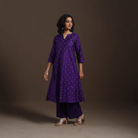 Purple Thread Buti A-Line Spun Dupion Silk Kurta Set (Set of 2)