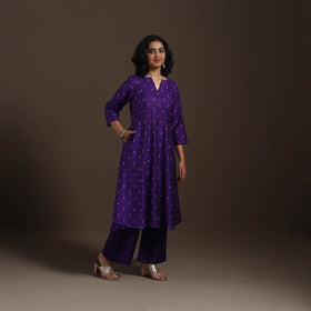 Purple Thread Buti A-Line Spun Dupion Silk Kurta Set (Set of 2)