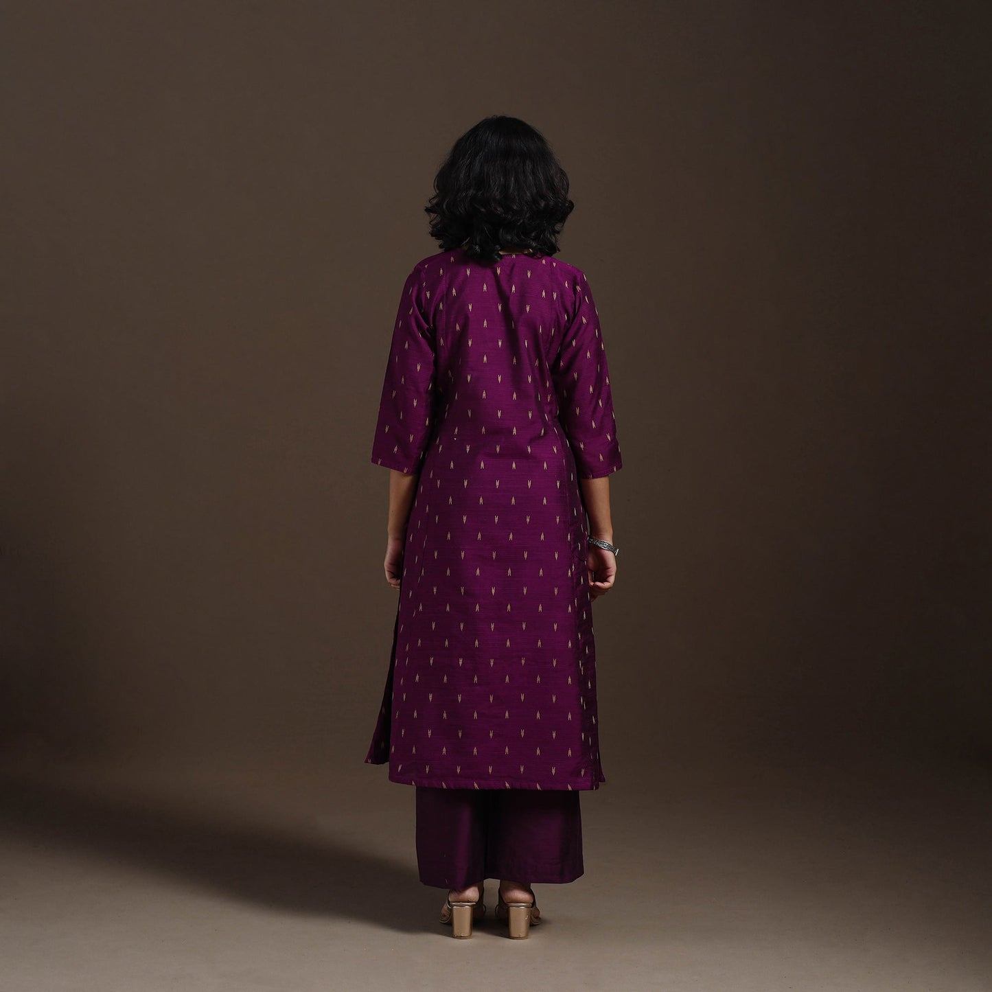 Purple Thread Buti A-Line Spun Dupion Silk Kurta Set (Set of 2)