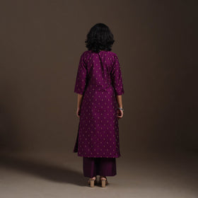 Purple Thread Buti A-Line Spun Dupion Silk Kurta Set (Set of 2)