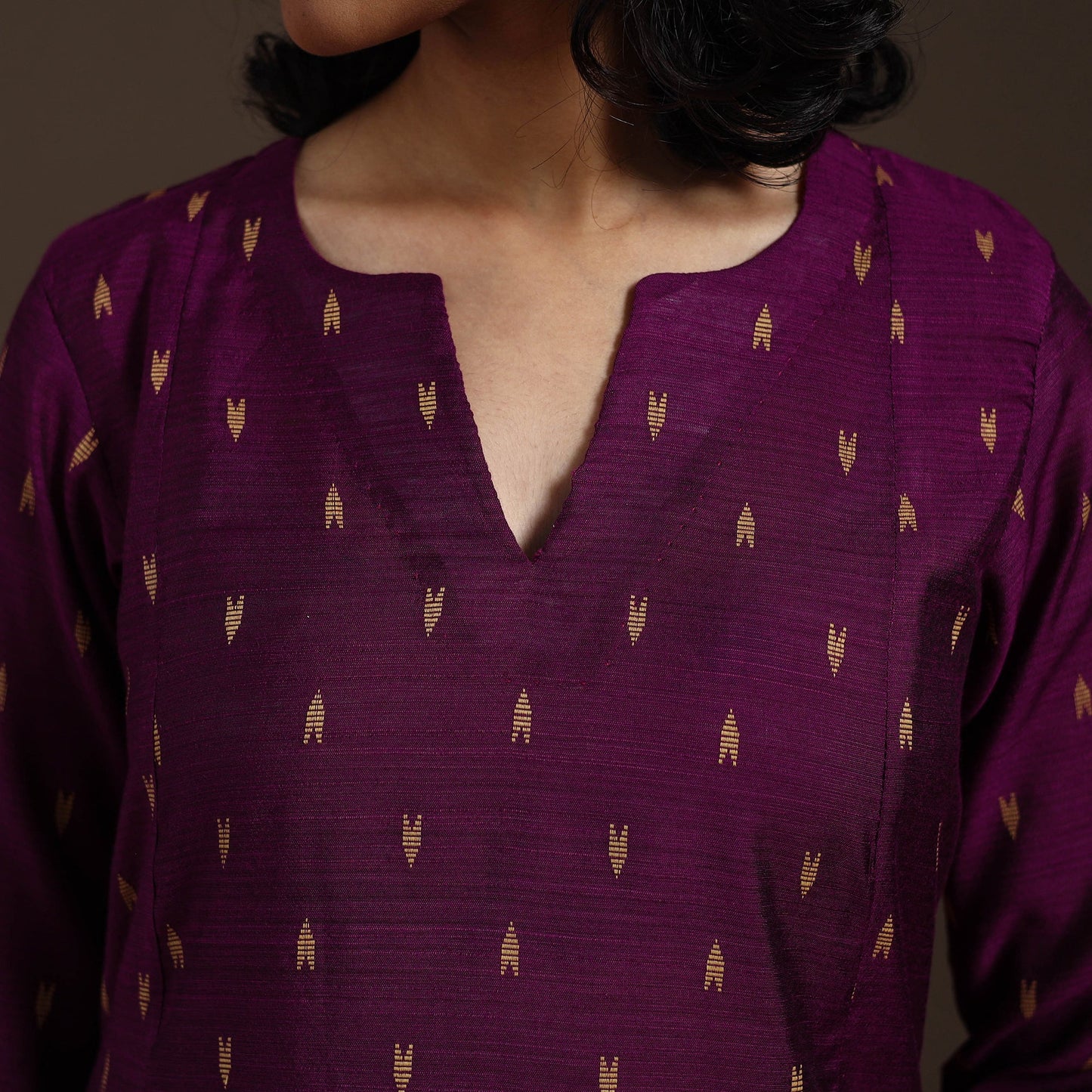 Purple Thread Buti A-Line Spun Dupion Silk Kurta Set (Set of 2)