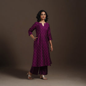 Purple Thread Buti A-Line Spun Dupion Silk Kurta Set (Set of 2)