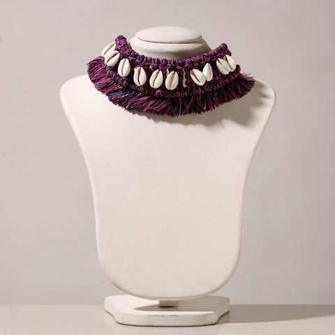 Thread & Seashell Work Handmade Macrame Choker Necklace 