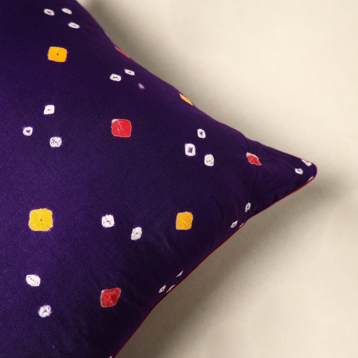 Purple - Tie & Dye Cotton Bandhani Cushion Cover 04