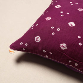 Purple - tie & dye cotton bandhani cushion cover 28