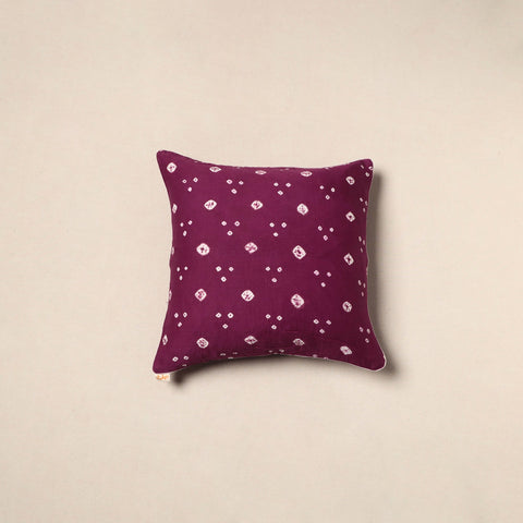 Purple - tie & dye cotton bandhani cushion cover 28