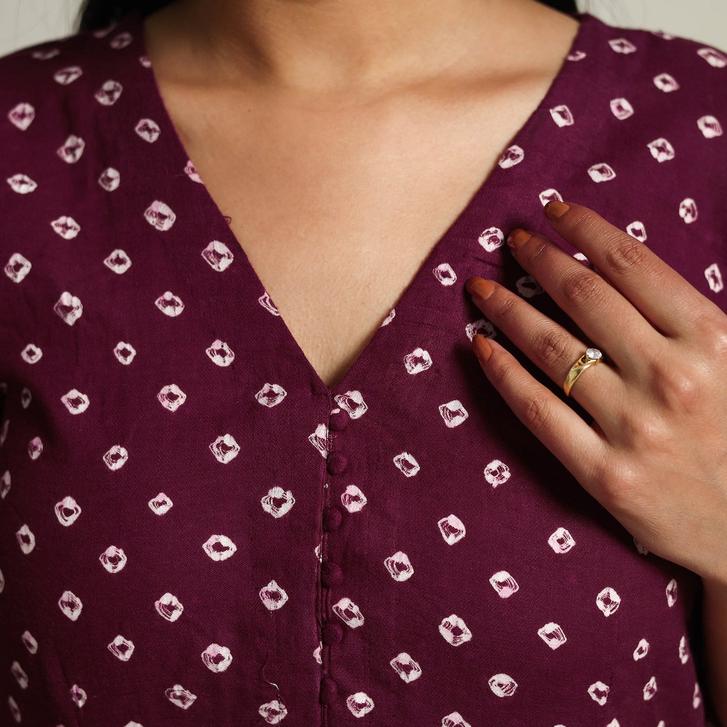 Buy Purple Tie & Dye Cotton Flared Bandhani Dress