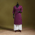 Purple - tie-dye cotton a-line bandhani kurta 06