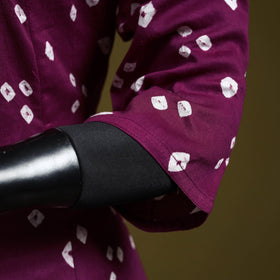 Purple - tie-dye cotton a-line bandhani kurta 06