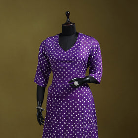 Purple - tie-dye cotton a-line bandhani kurta 08