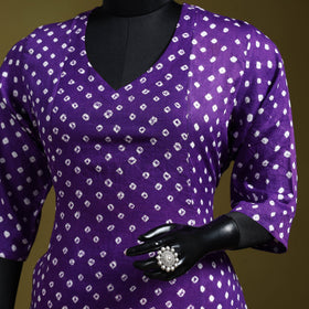 Purple - tie-dye cotton a-line bandhani kurta 08