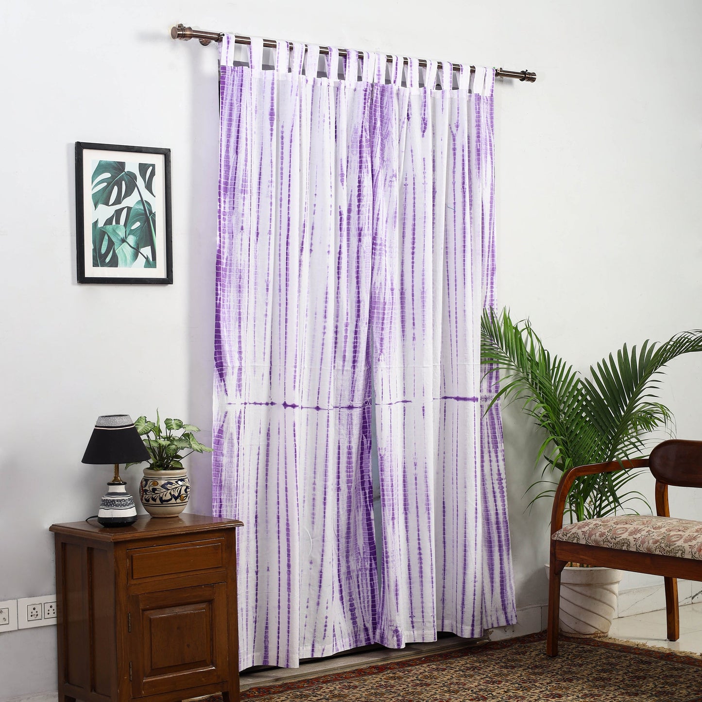  Tie & Dye Cotton Shibori Curtain for Door (Set of 2) 