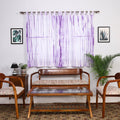Purple - tie & dye cotton shibori curtain for window (set