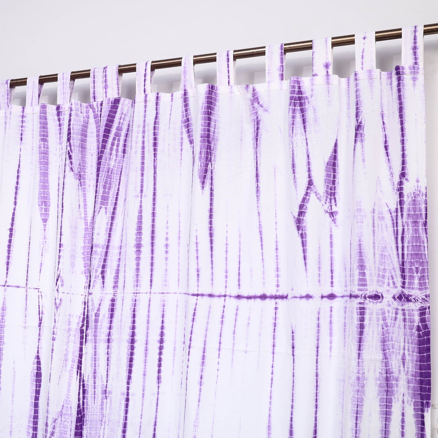 Purple - tie & dye cotton shibori curtain for window (set