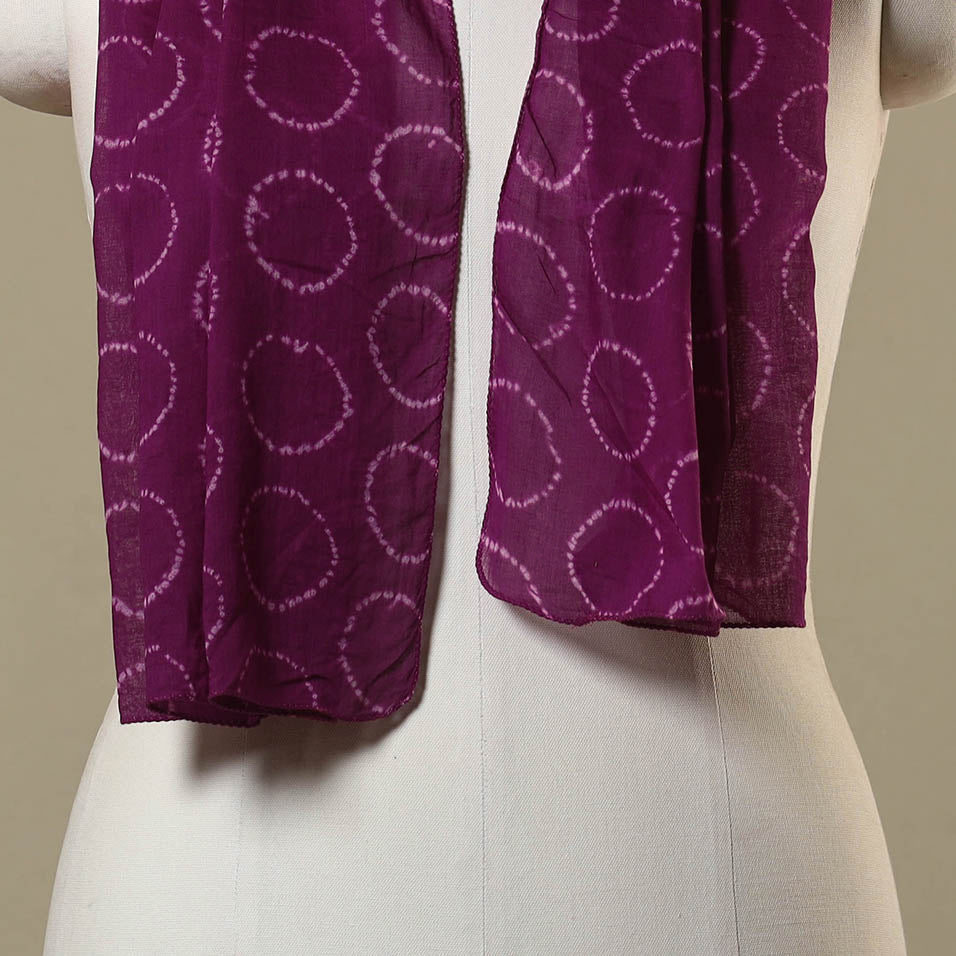 Purple Tie-Dye Cotton Shibori Stole 