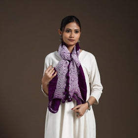 Buy purple Tie & Dye Gajji Silk Shibori Stole