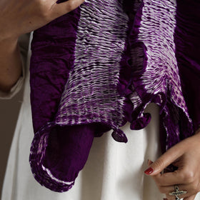Buy purple Tie & Dye Gajji Silk Shibori Stole