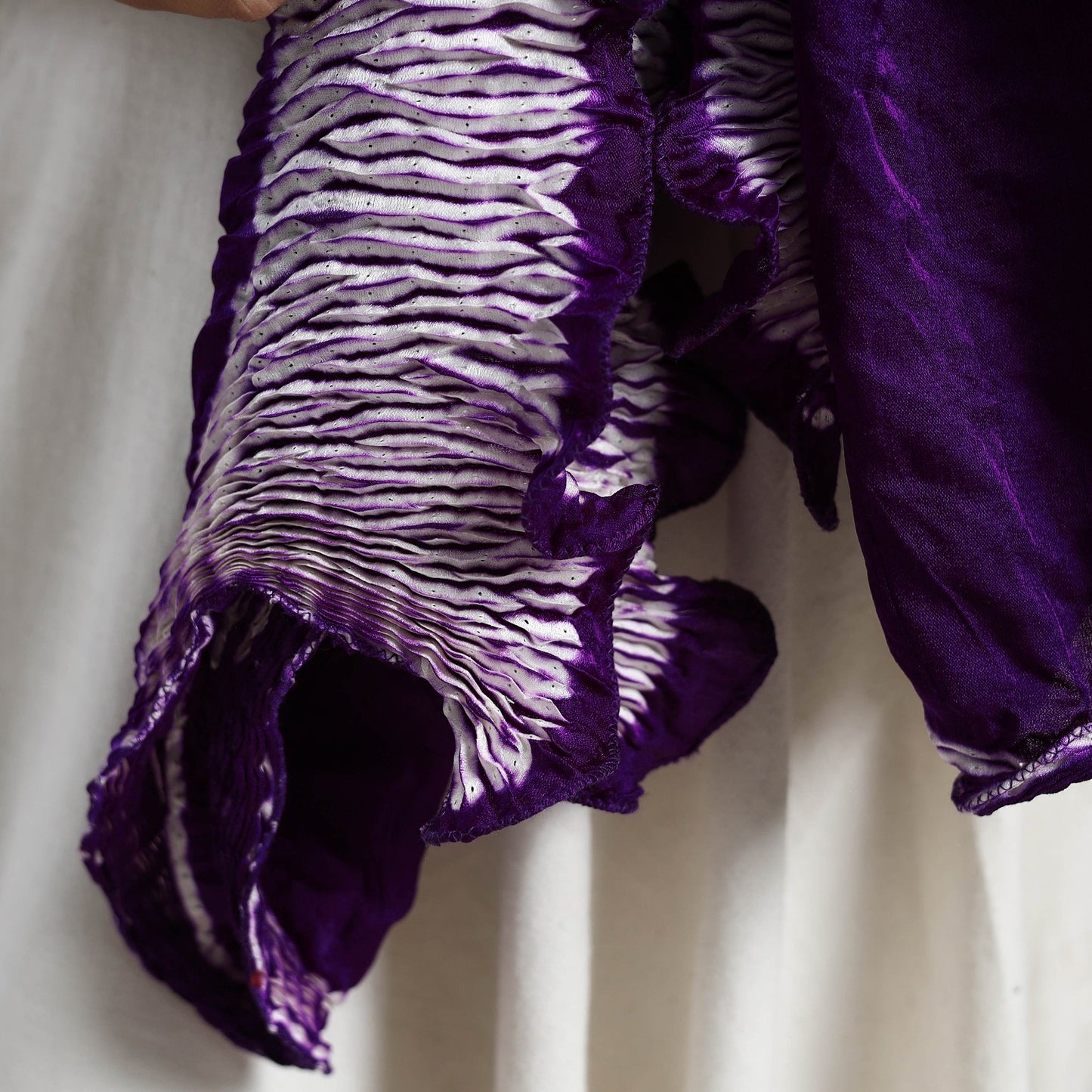  Purple Tie & Dye Gajji Silk Shibori Stole