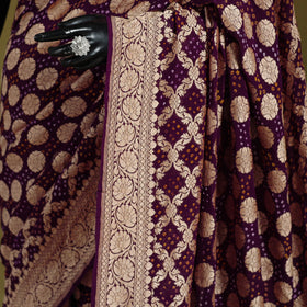 Purple - tie-dye georgette banarasi neem zari jaal kutch
