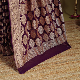 Purple - tie-dye georgette banarasi neem zari jaal kutch