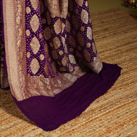 Purple - tie-dye georgette banarasi neem zari jaal kutch