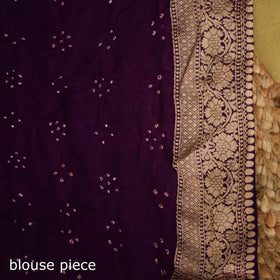 Purple - tie-dye georgette banarasi neem zari jaal kutch