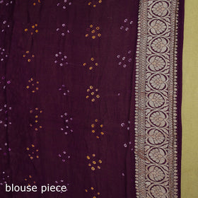 Purple - tie-dye georgette banarasi neem zari jaal kutch