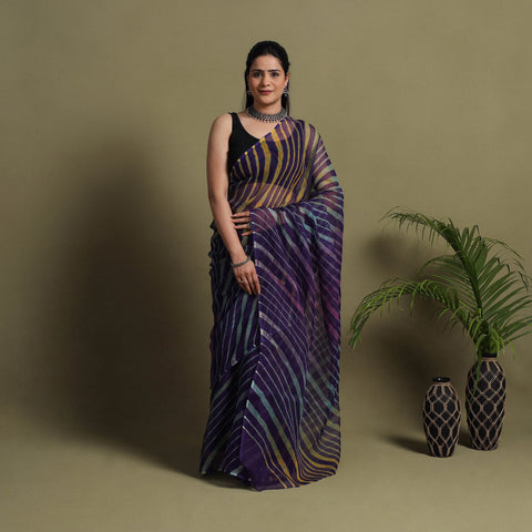 Buy Tie-Dye Kota Doria Cotton Leheriya Saree
