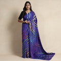 Purple Leheriya Tie-Dye Tussar Silk Handloom Saree Online