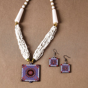 tikuli art handpainted necklace set