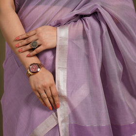 Purple - traditional handloom zari work silk maheshwari