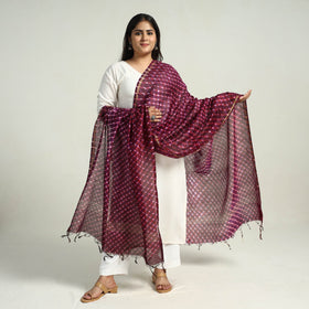 Traditional Tie & Dye Chanderi Silk Leheriya Dupatta