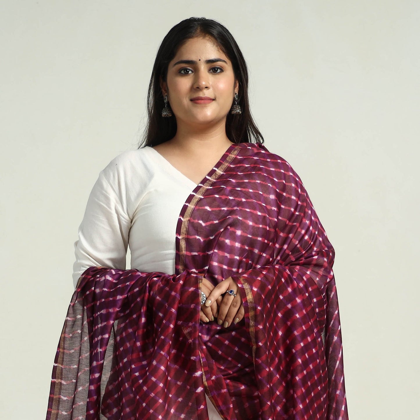 Traditional Tie & Dye Chanderi Silk Leheriya Dupatta