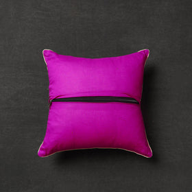 Purple - tussar silk bengal kantha work cushion cover 14