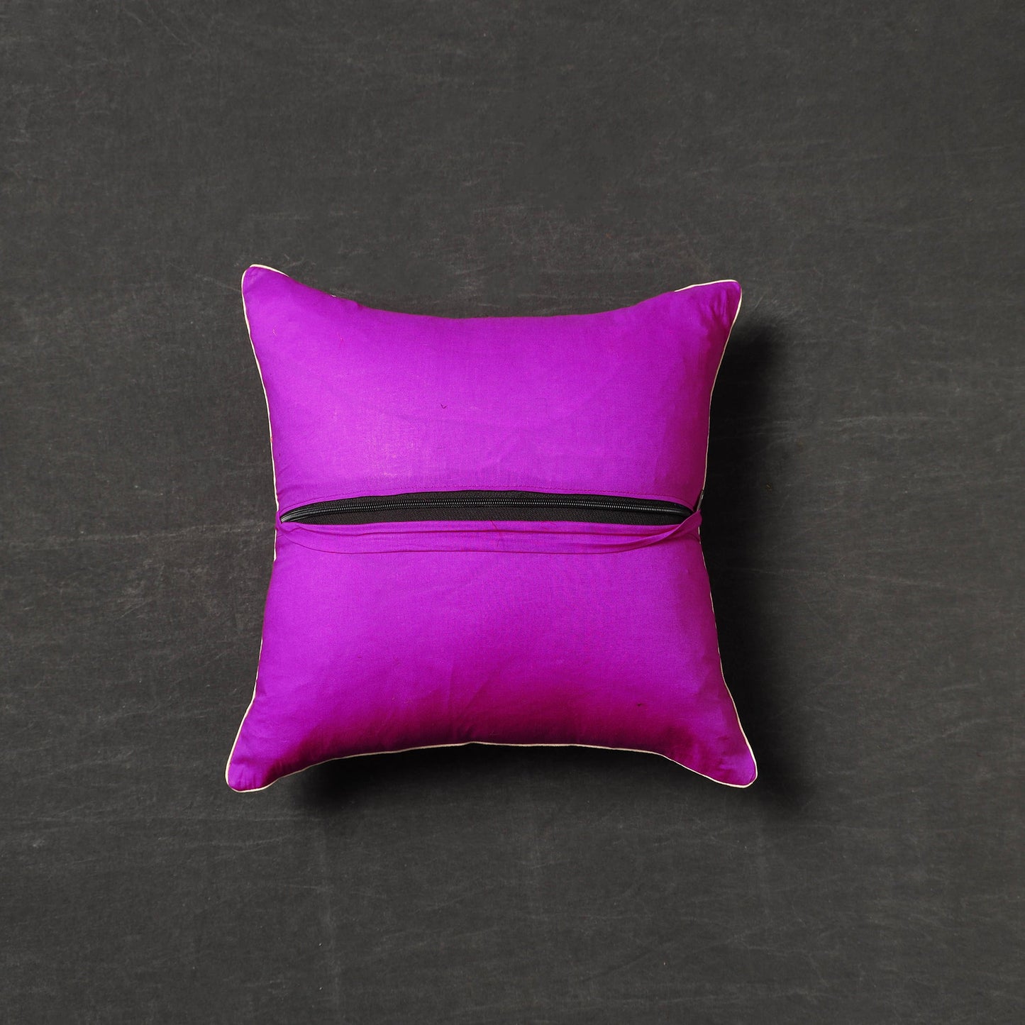 Purple - tussar silk bengal kantha work cushion cover 29