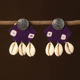 Purple - umarah fabart shell work earrings - handcrafted