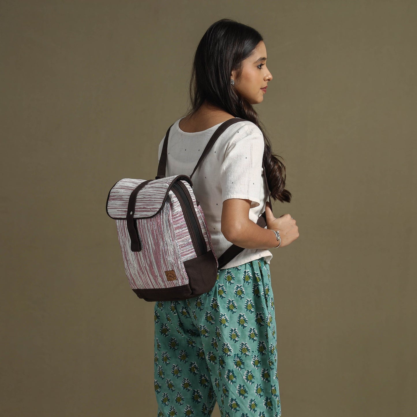  Upcycled Weave Handcrafted Laptop Backpack 