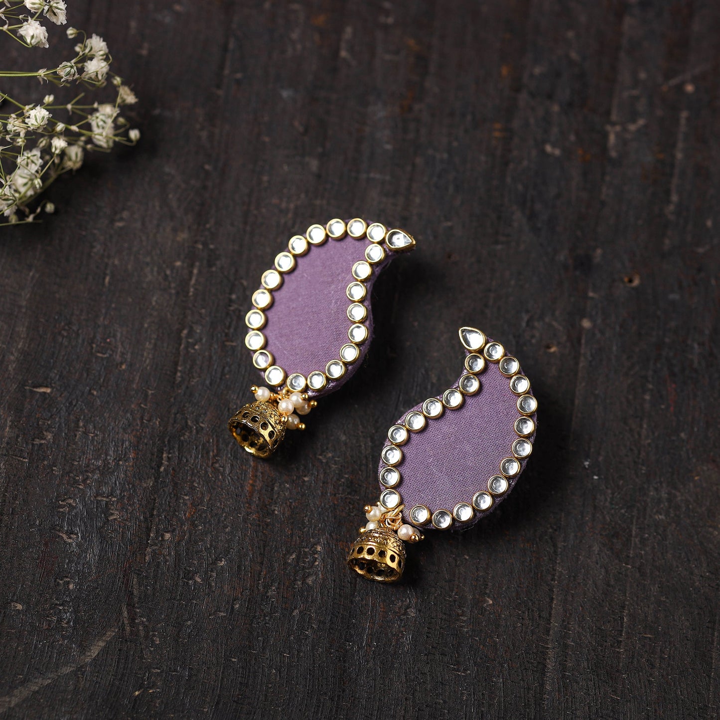 Buy Vanya Stone Work Fabart Earrings