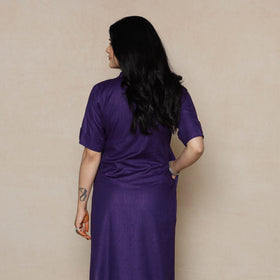  Violet Linen Viscose Plain Long Kurta Online l iTokri.com