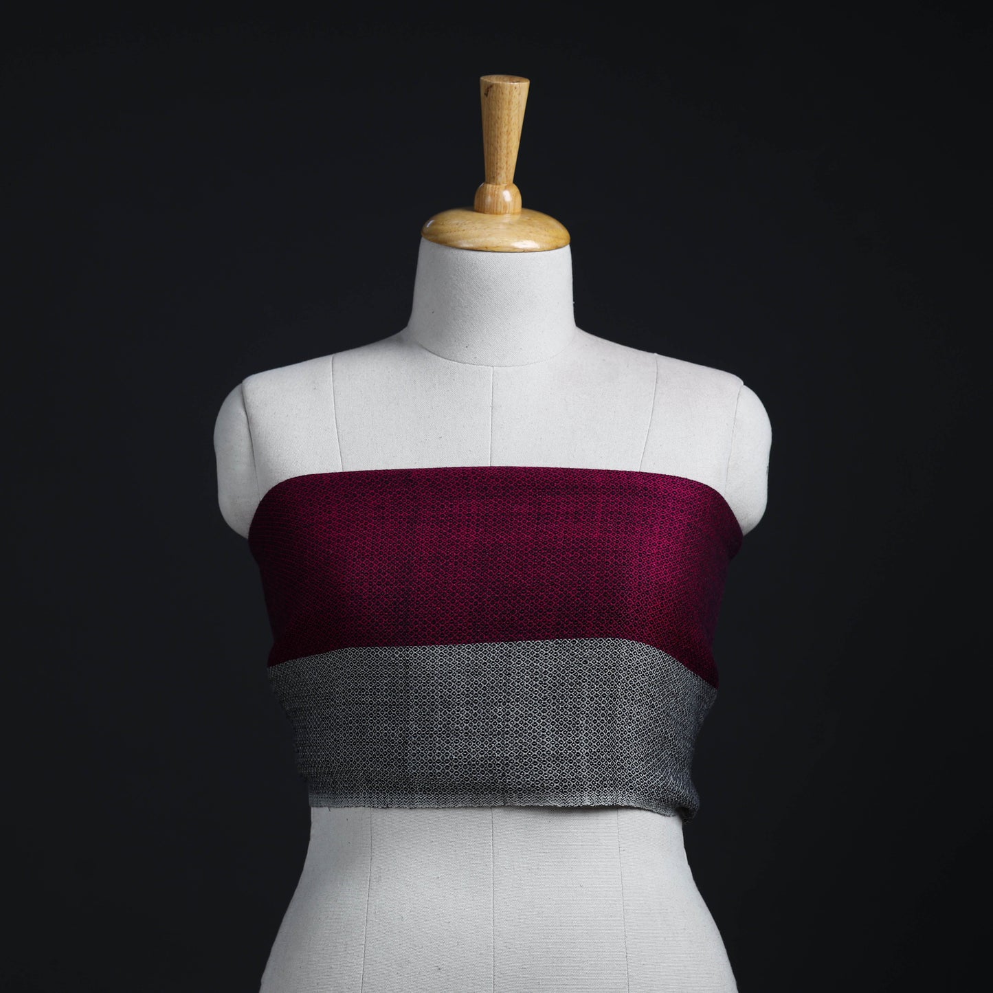 Purple - woollen plain blouse piece 05 - handcrafted