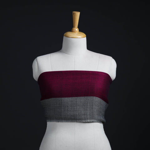 Purple - woollen plain blouse piece 05 - handcrafted