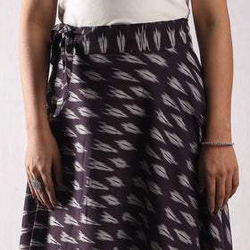 Purple Wrap Around Cotton Pochampally Ikat Skirt