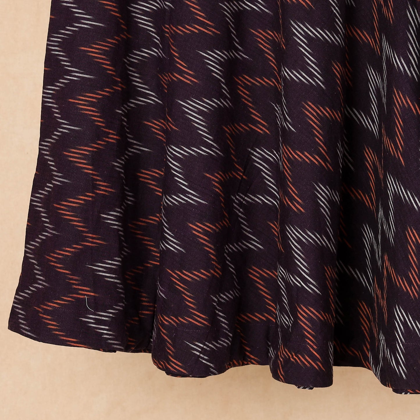 Purple Wrap Around Cotton Pochampally Ikat Skirt