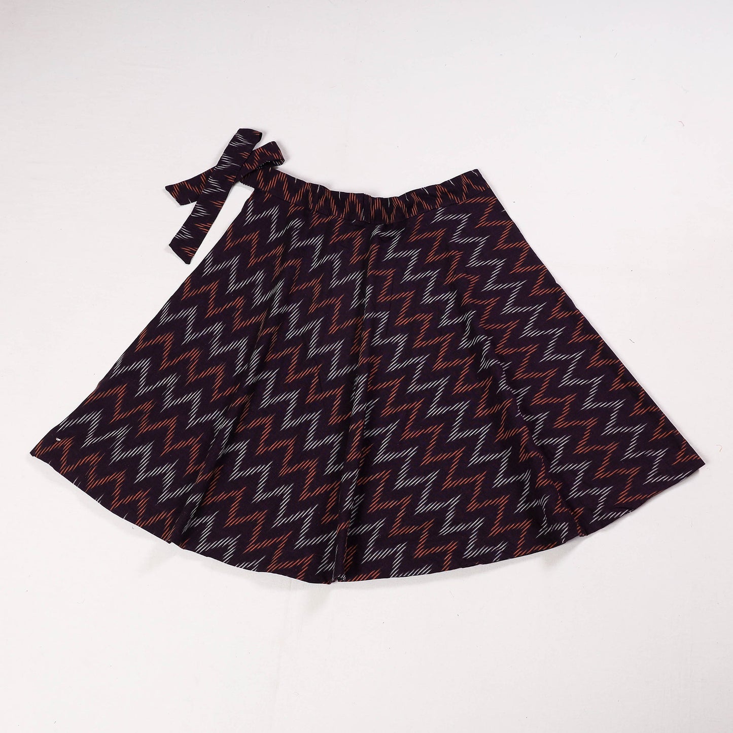 Purple Wrap Around Cotton Pochampally Ikat Skirt