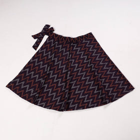 Purple Wrap Around Cotton Pochampally Ikat Skirt